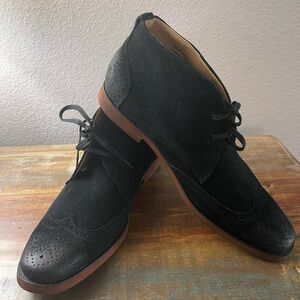NEW Stacy Adams Taliesin Black Suede Shoe/Boot Leather Upper Balance Manmade